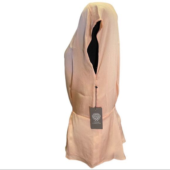 NWT Vince Camuto Women's Extend Shoulder Cinced Waist Blouse, Apricot Cream, S - Picture 3 of 7